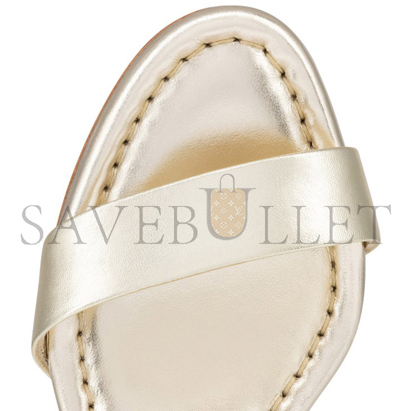 CHRISTIAN LOUBOUTIN MISS JANE METALLIC RED SOLE ANKLE-STRAP SANDALS